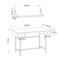 Birou, Elegance, Dixie, 120x74x60 cm, PAL, Stejar safir / negru