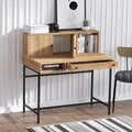 Birou, Elegance, Jodie, 100x103x60 cm, PAL, Stejar safir / negru