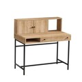 Birou, Elegance, Jodie, 100x103x60 cm, PAL, Stejar safir / negru