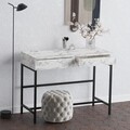Masa de machiaj, Hanah Home, Linda, 100x45x75 cm, Marmura Carrara