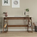 Birou, Comforty, Lungo, 140x73x60 cm, PAL, Stejar închis / Alb
