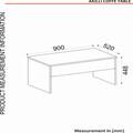 Masuta de cafea, Dovelle, Akilli, 90x52x45 cm, PAL, Travertin