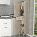 Dulap de baie, Arcadia, Selin 2 Doors 1 Drawer, 35x179x31 cm, PAL, Travertin