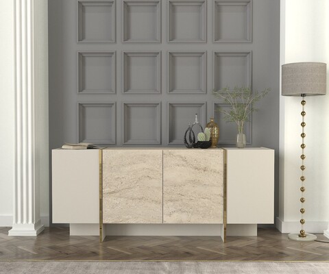 Consola, Dovelle, Veyron, 180x75 cm, PAL, Travertin / Gresie