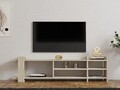 Comoda TV, Puqa Design, Zeyna, 156x40x29 cm, PAL, Travertin
