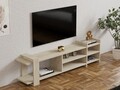 Comoda TV, Puqa Design, Zeyna, 156x40x29 cm, PAL, Travertin