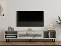 Comoda TV, Puqa Design, Safir, 160x35x40 cm, PAL, Marmura Freesia