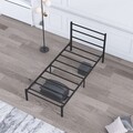Pat de o persoană, Wisteria, Basic, Metal, Negru