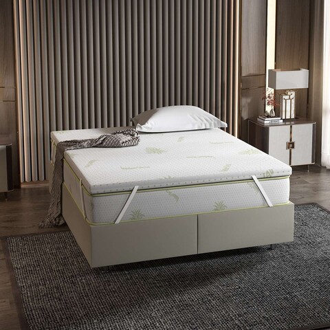 Saltea de pat, Wisteria, Aloevera 180x200, 180x6x200 cm, 100% BURETE, Alb