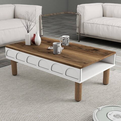 Masuta de cafea, Hommy Craft, Bohem 852, 180x35 cm, PAL, Alb