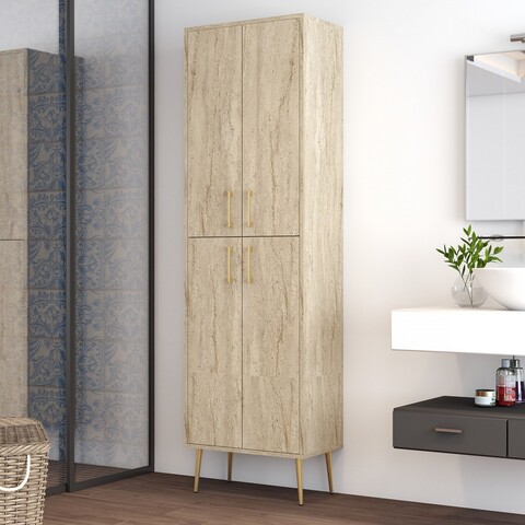 Dulap multifunctional, Hommy Craft, Berlin A, 60x200x35 cm, PAL, Travertin