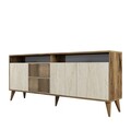 Consola, Hommy Craft, Milan, 180x78x35 cm, PAL, Nuc / Travertin