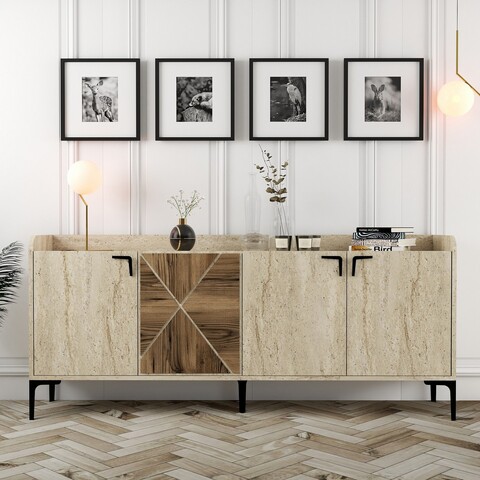 Consola, Hommy Craft, Venedik, 180x78x35 cm, PAL, Nuc / Travertin