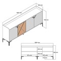 Consola, Hommy Craft, Venedik, 180x78x35 cm, PAL, Nuc / Travertin