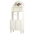 Dulap de bar pentru cafea, Hommy Craft, Lyon 80, PAL, Crem / Aur