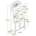 Dulap de bar pentru cafea, Hommy Craft, Lyon 80, PAL, Crem / Aur