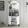 Dulap de bar pentru cafea, Hommy Craft, Lyon 80, PAL, Alb/Negru