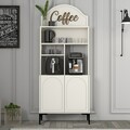 Dulap de bar pentru cafea, Hommy Craft, Lyon 80, PAL, Crem/Negru