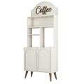 Dulap de bar pentru cafea, Hommy Craft, Lyon 80, PAL, Crema/Nuca