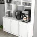 Dulap de bar pentru cafea, Hommy Craft, Lyon 120, 120x202x35 cm, PAL, Alb/Auriu