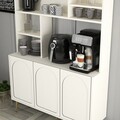 Dulap de bar pentru cafea, Hommy Craft, Lyon 120, 120x202x35 cm, PAL, Crem / Aur