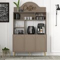 Dulap de bar pentru cafea, Hommy Craft, Lyon 120, 120x202x35 cm, PAL, Atlas / Aur