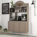 Dulap de bar pentru cafea, Hommy Craft, Lyon 120, 120x202x35 cm, PAL, Atlas / Aur