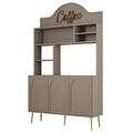 Dulap de bar pentru cafea, Hommy Craft, Lyon 120, 120x202x35 cm, PAL, Atlas / Aur
