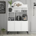Dulap de bar pentru cafea, Hommy Craft, Lyon 120, 120x202x35 cm, PAL, Alb/Negru