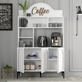 Dulap de bar pentru cafea, Hommy Craft, Lyon 120, 120x202x35 cm, PAL, Alb/Negru