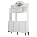 Dulap de bar pentru cafea, Hommy Craft, Lyon 120, 120x202x35 cm, PAL, Alb/Negru