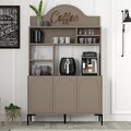 Dulap de bar pentru cafea, Hommy Craft, Lyon 120, 120x202x35 cm, PAL, Atlas / Negru