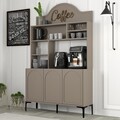 Dulap de bar pentru cafea, Hommy Craft, Lyon 120, 120x202x35 cm, PAL, Atlas / Negru