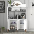 Dulap de bar pentru cafea, Hommy Craft, Lyon 120, 120x202x35 cm, PAL, Alb/Maro