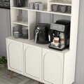 Dulap de bar pentru cafea, Hommy Craft, Lyon 120, 120x202x35 cm, PAL, Crema/Nuca