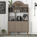 Dulap de bar pentru cafea, Hommy Craft, Lyon 120, 120x202x35 cm, PAL, Atlas / Nuc