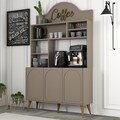 Dulap de bar pentru cafea, Hommy Craft, Lyon 120, 120x202x35 cm, PAL, Atlas / Nuc