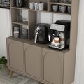 Dulap de bar pentru cafea, Hommy Craft, Lyon 120, 120x202x35 cm, PAL, Atlas / Nuc