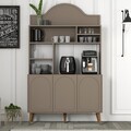 Dulap de bar pentru cafea, Hommy Craft, Lyon 120, 120x202x35 cm, PAL, Atlas / Nuc