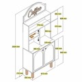 Dulap de bar pentru cafea, Hommy Craft, Bohem 858, PAL, Alb