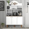 Dulap de bar pentru cafea, Hommy Craft, Bohem 860, 120x203x35 cm, PAL, Alb