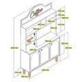 Dulap de bar pentru cafea, Hommy Craft, Bohem 860, 120x203x35 cm, PAL, Alb
