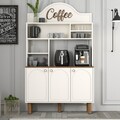 Dulap de bar pentru cafea, Hommy Craft, Bohem 861, 120x203x35 cm, PAL, Crem