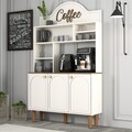 Dulap de bar pentru cafea, Hommy Craft, Bohem 861, 120x203x35 cm, PAL, Crem