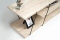 Comoda TV, Kalune Design, Canaz, 120x33x30 cm, PAL, Travertin / Negru