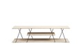Comoda TV, Kalune Design, Canaz, 120x33x30 cm, PAL, Travertin / Negru