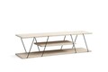 Comoda TV, Kalune Design, Canaz, 120x33x30 cm, PAL, Travertin / Negru