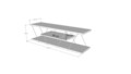 Comoda TV, Kalune Design, Canaz, 120x33x30 cm, PAL, Travertin / Negru