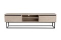 Comoda TV, Kalune Design, Escape 180 -Black, Travertin, 180x50x40 cm, PAL, Travertin / Negru