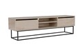 Comoda TV, Kalune Design, Escape 180 -Black, Travertin, 180x50x40 cm, PAL, Travertin / Negru